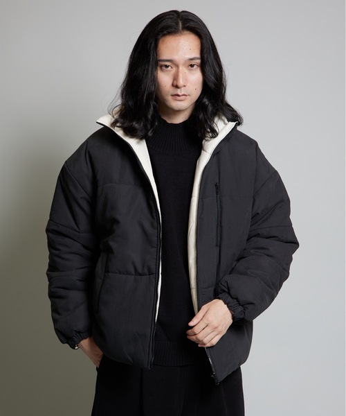 ジャケット・アウター maru5213 NAVY ブルゾン アウター NAVY SOLOTEX(R)使用 裏シャギースタンド