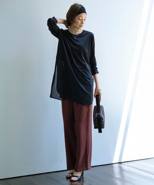 icb トップス WEB限定カラーあり】マラボーテWジョーゼット ボウタイ付きシャツ
