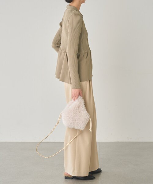 Loungedress ニット セーター ペプラム衿カーデ レディース