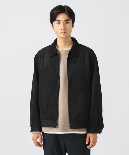 (美品)BEAMS HEART メンズ スエード風　ジップアップジャケット L BEAMS HEART ブルゾン アウター フェイクスエード ジップ メンズ