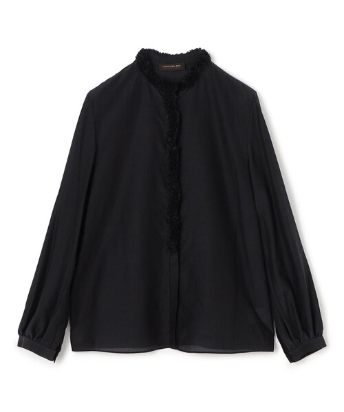TOMORROWLAND collection ブラックロングブラウス ブラックコンビネーション ロングブラウス｜トゥモローランド