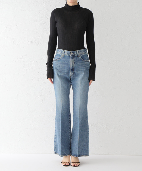 「Plage」 加工ブーツカットデニムパンツ 36 ブルー レディース