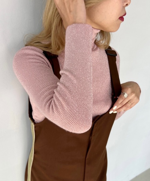 「SANSeLF」 タートルネックニット FREE ダークグリーン レディース_画像6