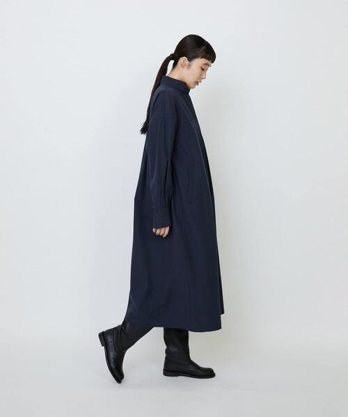 TOUJOURS コットンポプリンシャツワンピース ネイビー サイズ1 LOISIR シャツワンピース コットンポプリンシャツワンピース