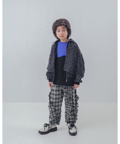 コート アウター フロッキードットストームフラップジャケット キッズ 子供服 女の子 | unica | 03