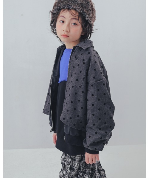 コート アウター フロッキードットストームフラップジャケット キッズ 子供服 女の子 | unica | 07