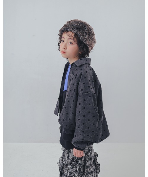 コート アウター フロッキードットストームフラップジャケット キッズ 子供服 女の子 | unica | 08