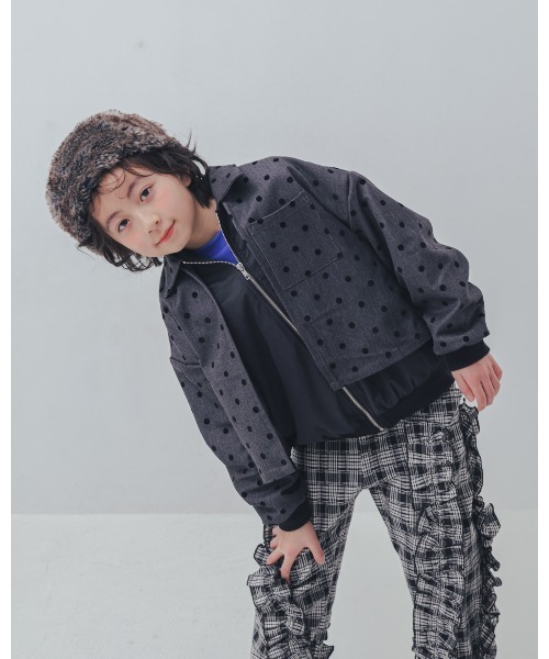 コート アウター フロッキードットストームフラップジャケット キッズ 子供服 女の子 | unica | 09
