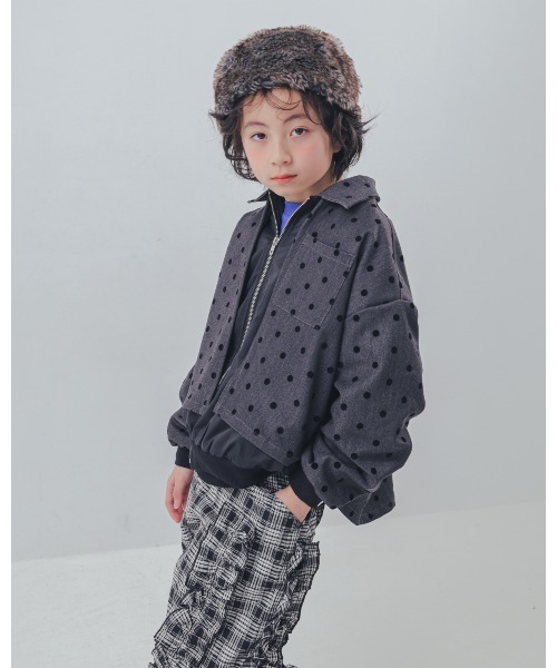 コート アウター フロッキードットストームフラップジャケット キッズ 子供服 女の子 | unica | 12