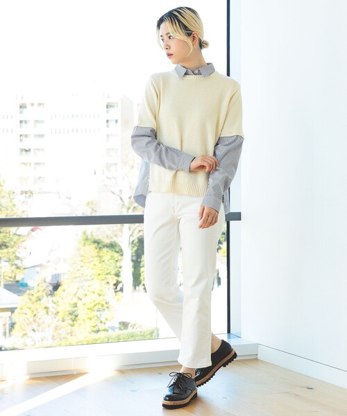 「BEAMS HEART」 長袖ブラウス FREE ミント レディース_画像4