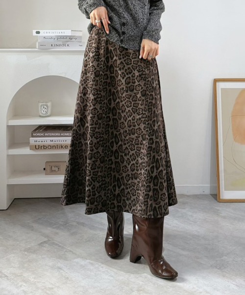Jewelobe（ジュエローブ） スカート Aラインレオパードマキシスカート