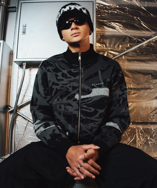 XLARGE（エクストラ ラージ） セーター ニット GEOMETRIC ZIP UP KNIT