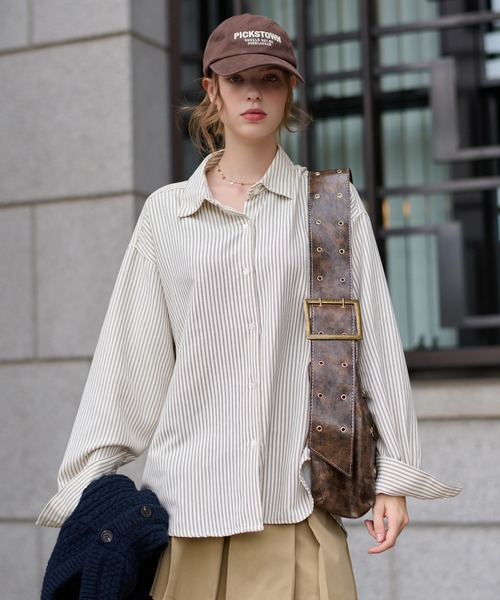 hazyl ブラウス シャツ design button shirt / デザインボタンシャツ