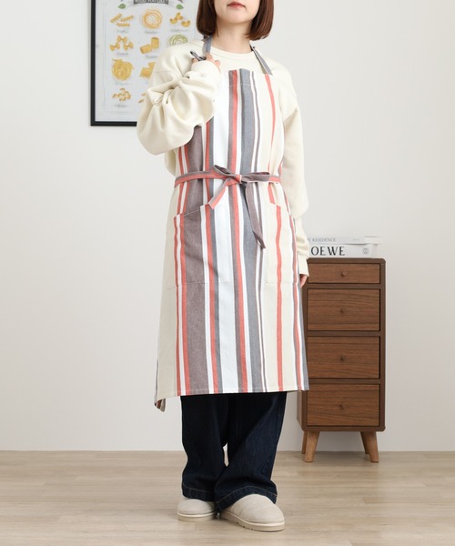 l'atelier Nuuit（アトリエ ヌイ） エプロン ストライプエプロン