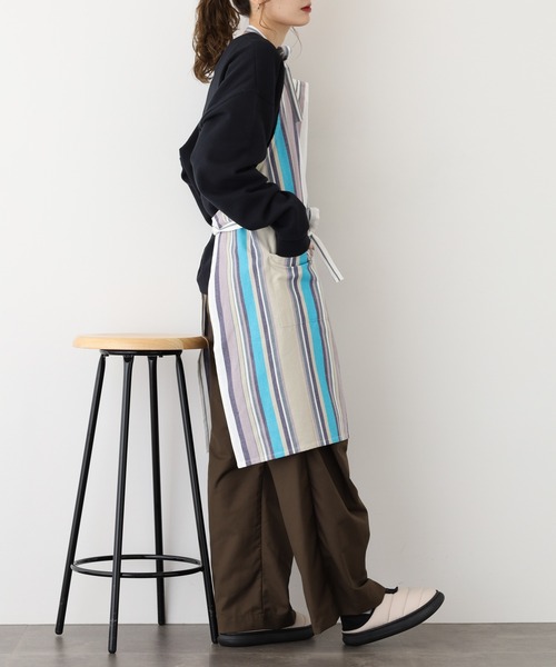 l'atelier Nuuit（アトリエ ヌイ） エプロン ストライプエプロン