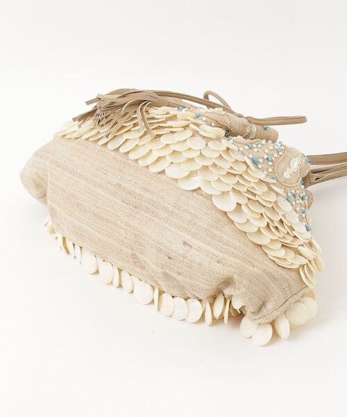 「MOYNA」 ビジュートートバッグ - ベージュ レディース_画像3