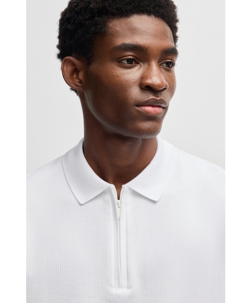 BOSS（HUGO BOSS） ポロシャツ コットンブレンド シアサッカー