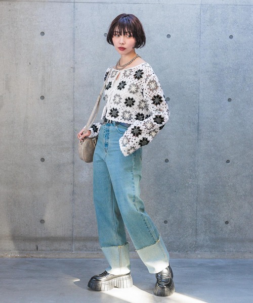 「PAGEBOY」 ニットボレロ FREE オフホワイト レディース_画像3