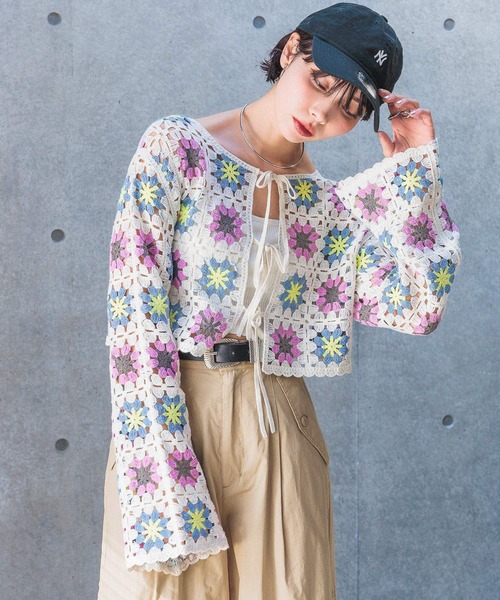 「PAGEBOY」 ニットボレロ FREE オフホワイト レディース_画像5