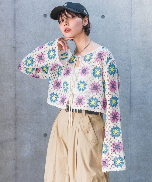 「PAGEBOY」 ニットボレロ FREE オフホワイト レディース_画像6