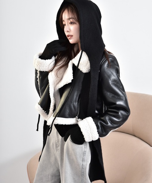 ムートンコート ボアコート 裏ボアソフトフェイクレザーフライト ムートンコート ボアコート 裏ボアソフトフェイクレザーフライト