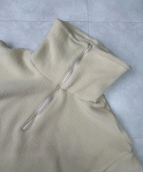 トレーナー スウェット ルーズハーフジップ スタンドネックプルオーバー レディース | lulufa | 17