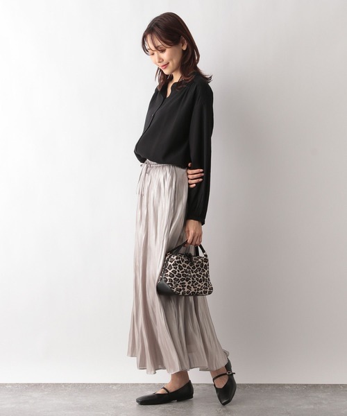 [GLOBAL WORK] длинный рукав блуза SMALL Pink Lady -s