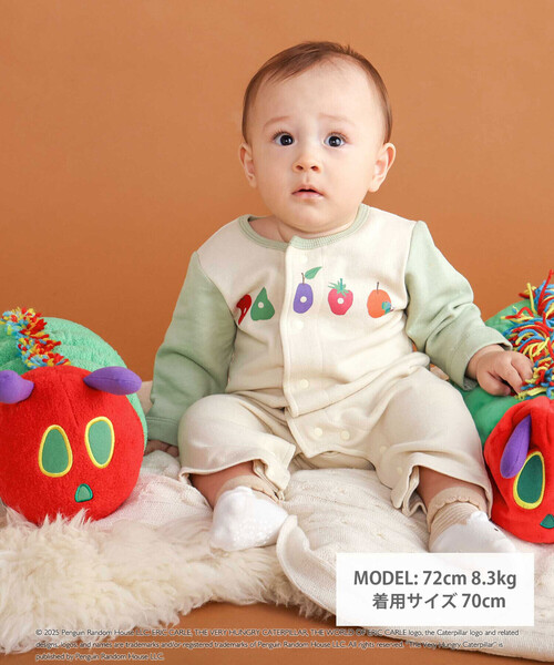 【はらぺこあおむし】　スラップスリップ　SLAPSLIP 70-80サイズ SLAP SLIP（スラップスリップ） ベビー服 ロンパース 「絵本コラボ