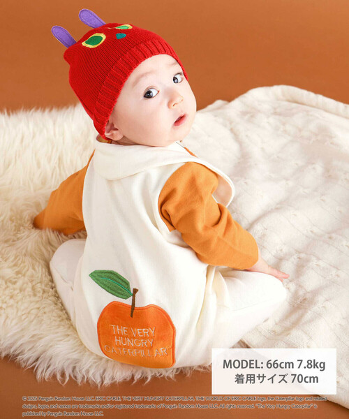 【はらぺこあおむし】　スラップスリップ　SLAPSLIP 70-80サイズ SLAP SLIP（スラップスリップ） ベビー服 ロンパース 「絵本コラボ