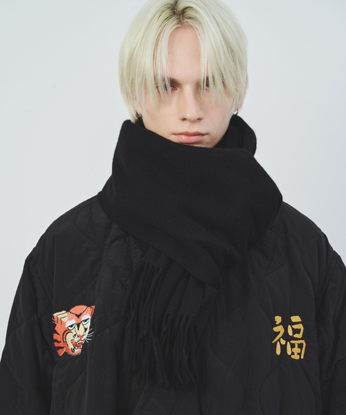 AIVER（アイバー） マフラー ウール100大判ロングマフラー メンズ