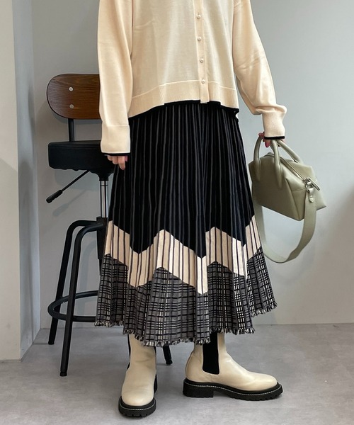 「un dix cors」 ニットスカート FREE グレー レディース_画像2