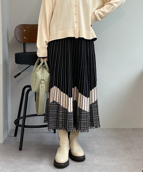 「un dix cors」 ニットスカート FREE グレー レディース_画像6