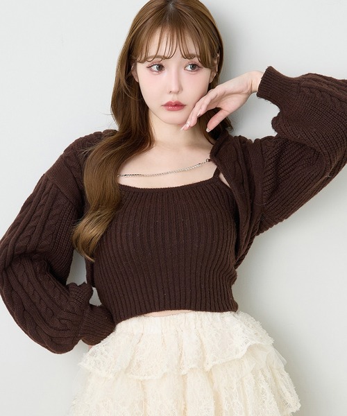 one after another NICE CLAUP アンサンブル ケーブルニット