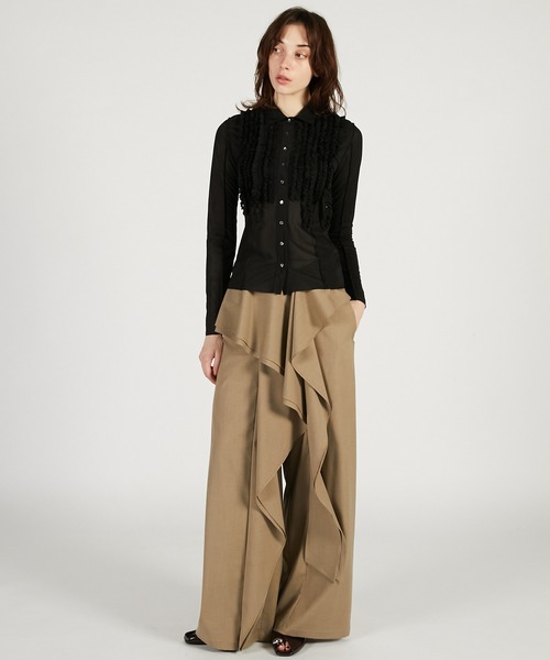 パンツ 「Pre-Order」ウェーブドレープパンツ / Wave Drape Pants レディースの画像
