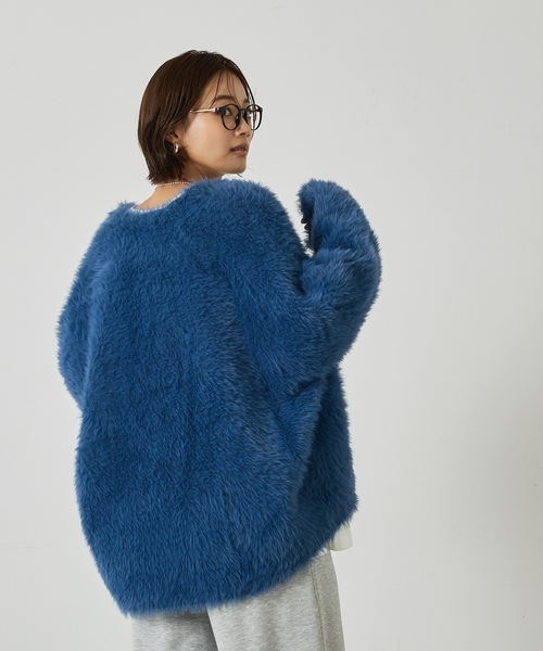 「abahouse mavie」 ニットカーディガン フリー チャコールグレー レディース_画像5