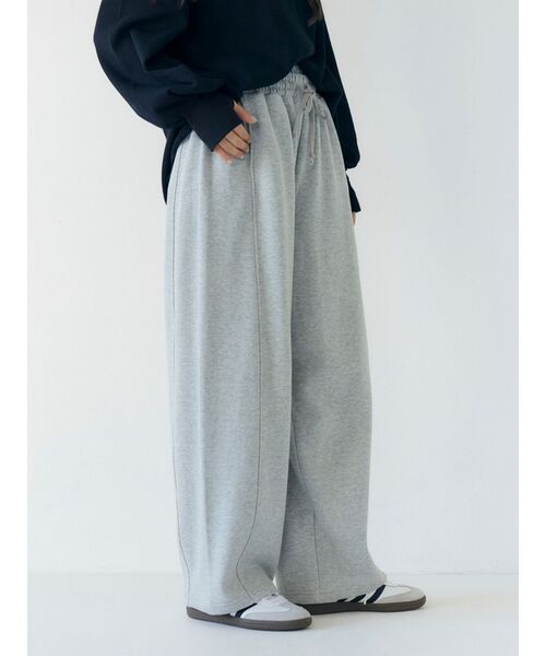 スウェットパンツ ジャージ レイヤードデザインスウェットルーズパンツ レディース
