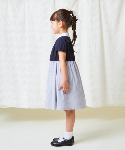 「CHOPIN」 「KIDS」半袖ワンピース 140cm ネイビー キッズ_画像5