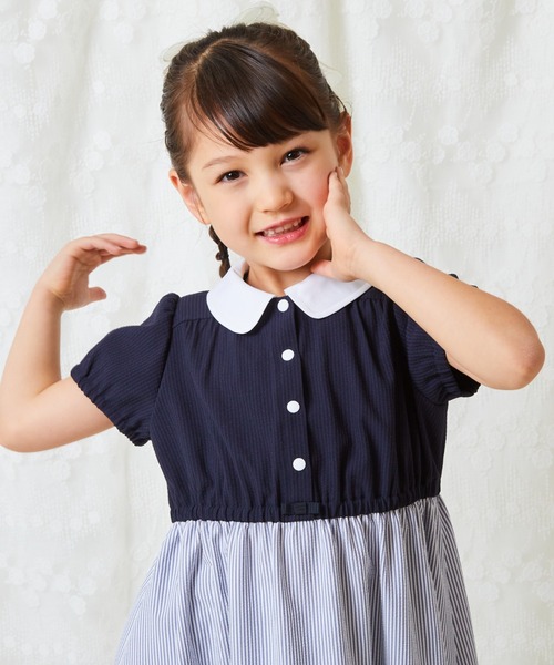 「CHOPIN」 「KIDS」半袖ワンピース 140cm ネイビー キッズ_画像6