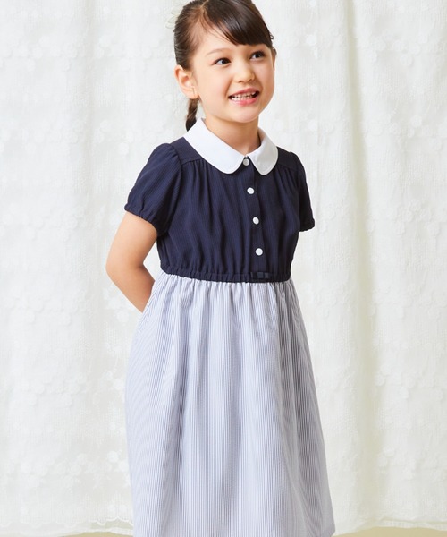 「CHOPIN」 「KIDS」半袖ワンピース 140cm ネイビー キッズ_画像8