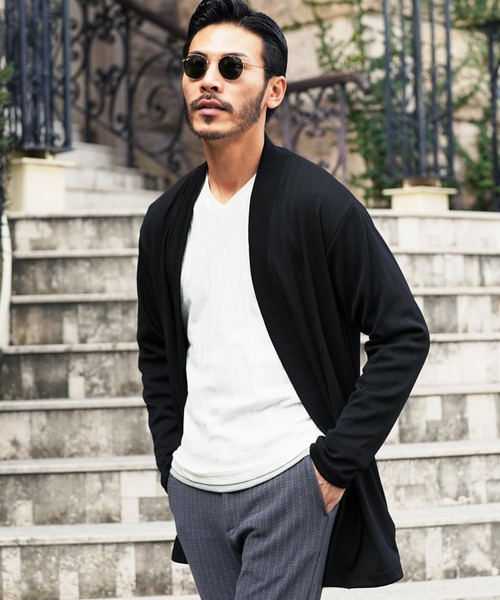 「JIGGYS SHOP」 カーディガン LARGE ブラック メンズ_画像9