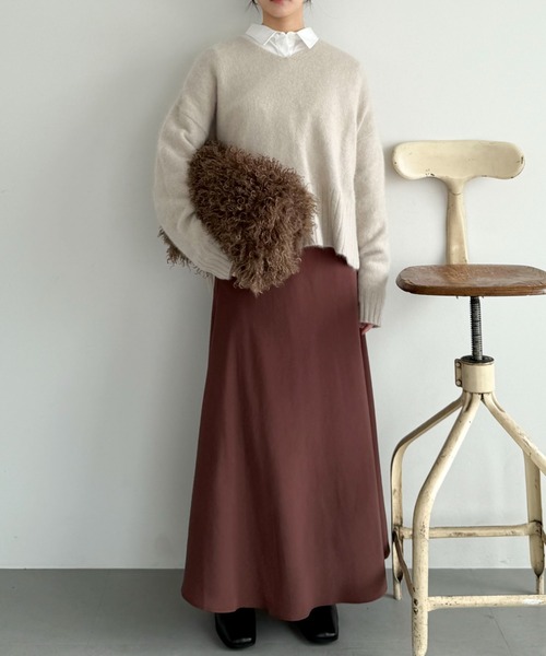 「DOUX ARCHIVES」 長袖ニット FREE レッド レディース_画像2