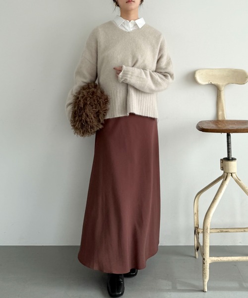 「DOUX ARCHIVES」 長袖ニット FREE レッド レディース_画像7