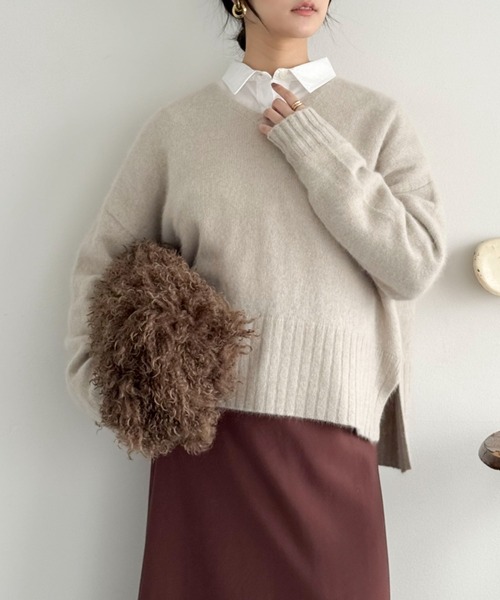 「DOUX ARCHIVES」 長袖ニット FREE レッド レディース_画像9