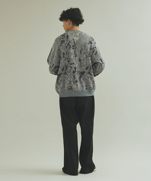 「417 EDIFICE」 長袖ニット MEDIUM チャコールグレー メンズ_画像7