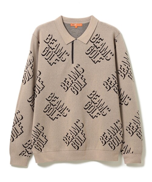 BEAMS GOLF ニット メンズ Sサイズ ベージュ アイボリー ブラック BEAMS GOLF（ビームス ゴルフ） 長袖ニット SMALL ベージュ メンズ