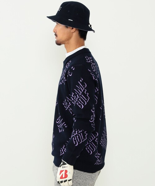 BEAMS GOLF ニット メンズ Sサイズ ベージュ アイボリー ブラック BEAMS GOLF（ビームス ゴルフ） 長袖ニット SMALL ベージュ メンズ