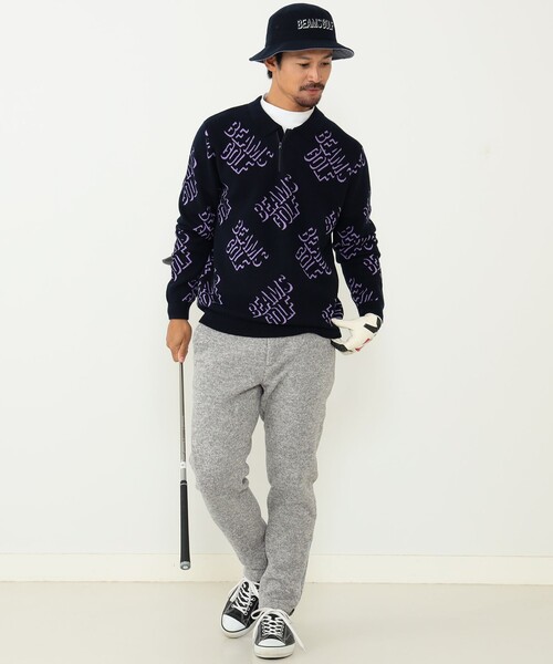 BEAMS GOLF（ビームス ゴルフ） 長袖ニット SMALL ベージュ メンズ