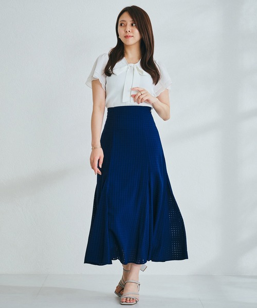 「MISCH MASCH」 半袖ニット フリ- レッド レディース_画像4