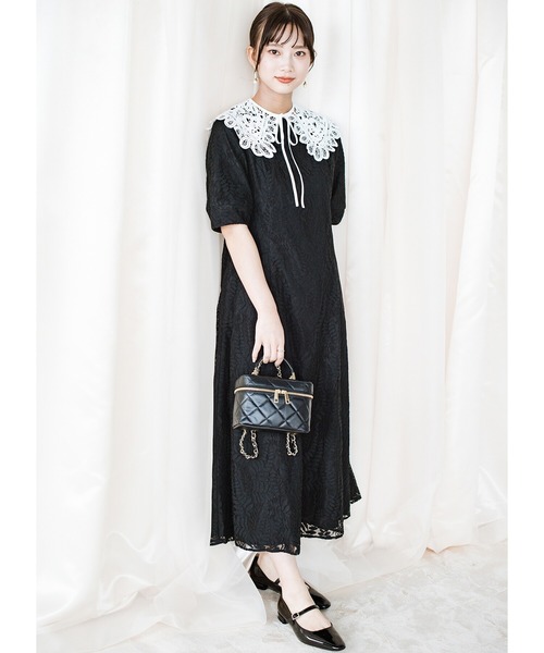 「haco!」 半袖ワンピース MEDIUM ブラック レディース_画像2