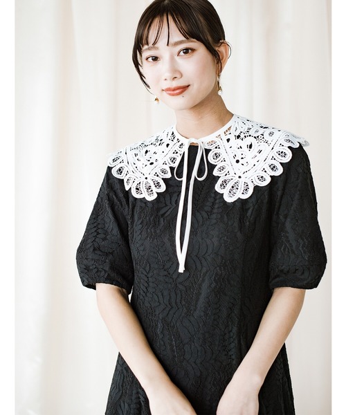「haco!」 半袖ワンピース MEDIUM ブラック レディース_画像3